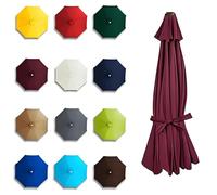 Genérico 8 Varillas 4.0/3.5/3.30m Toldo De Recambio Para Sombrilla 6 Varillas 2/2.7/3.0m Cubierta Tela De Repuesto Para Paraguas De Mercado Para Exteriores Impermeable(Wine Red,8Rib-2.30m/7.5ft)