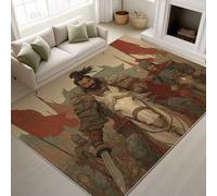 Genérico 80 x 150 cm Alfombra Oriental Tema Guerra Impresa Estilo Chino Histórico Tapiss General Caballo de Guerra Soldados Banderas y Alfombras Antideslizante Mágica Integrado para Salón Dormitorio