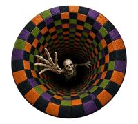Genérico 80cm Optical Illusion Non-Slip Floor Mat Halloween Round Rug | Bedroom Kitchen Study Entryway Front Door Porch Apartment Holiday Party Decorative Entrance Rug for Living Room