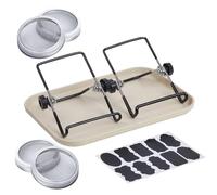 Genérico 8pcs Jar Sprouting Kit - Stainless Steel & ABS 3.5in Lid with Rack & Tray - Easy Seed Germination Set For Beans Sprouts - Home Growing Ventilation Rinse System