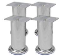 Genérico 8X Patas de sofá Redondas cromadas 120 mm,Accesorios para sofás,Soportes para sillas y sofás-279098