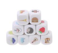 Genérico 9 Piezas Juego De Rompecabezas De Dados Taza De Dados Cubo De Dados De Historia Dados Narrativos Dados Dados Cubos De Historia Cubos De Cuentos Coloridos Narración Jugar Acrílico