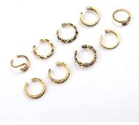 Generico 9 Piezas/Set Retro Knuckle Foot Ring Wave Open Toe Anillos Accesorios para los Dedos Joyería de Verano Regalo para Mujeres Niñas, GoldenDeft ha sido elaborado