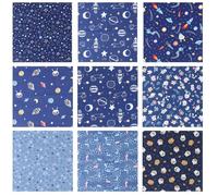 Genérico 9 Piezas Tela de Costura Tela de Retazos de Algodón Azul Estampado de Dibujos Animados, para DIY y Manteles, para Amantes del Bricolaje