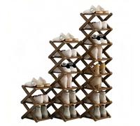 Genérico 9-Tier Foldable Bamboo Shoe Rack, No-Assembly Vertical Slim Shoe Organizer, Tall Narrow Space-Saving Shoe Shelf for Entryway, Closet & Dorm (Brown,6 Tiers)