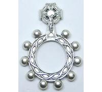 Generico 90.124.30 C1 rosario de dedo decena oración cruz celta plata