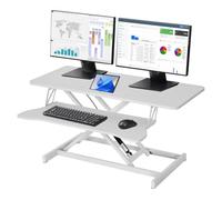 Genérico 94 x 40 CM Convertidor de Escritorio de pie,Escritorio elevable Altura Ajustable(15-48cm),Escritorios de pie con Bandeja para Teclado,para Dos monitores,soporta 16,78 kg,Blanca