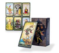 Genérico A.E. Classic Tarot Deck, 78 Cartas con Guía, Diseño Waite 1908, Verde Oliva con Detalles Dorados, 10.3x6.1cm