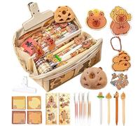 Generico a lindo | Estuche escolar Capybara de gran capa de 9 capas, almacenamiento de bolígrafos organizativos para niños niñas adolescentes para niños en la guardería de la escuela secundaria med