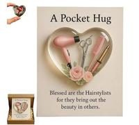 Genérico A Pocket Hug for HairStylists, Mini Hairdresser Tools Heart Pocket Hug Token, With Greeting Cards, For Hairstylist (Pink)