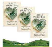 Genérico A Pocket Hug for Horses - A Symbol of Strength & New Beginnings(2026), 2026 Horses Pocket Hug - A Symbol of Strength & New Beginnings, Lucky Clear Crystal Horse Figurine Heart Shape (3pcs)