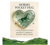 Genérico A Pocket Hug for Horses - A Symbol of Strength & New Beginnings(2026), 2026 Horses Pocket Hug - A Symbol of Strength & New Beginnings, Lucky Clear Crystal Horse Figurine Heart Shape (1pc)
