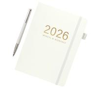 Genérico A5 Journal, 2026 Diary Book, Hardcover Notebook, 144 Sheets Planner, Daily Calendar Organizer, for Travel, College, Graduation, Business, School, Home, Study, Meetings