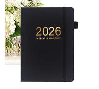 Genérico A5 Notebook Journal, 2026 Writing Planner, 8.46x6.1x0.47 inches Hardcover Calendar Book, 144 Sheets Included, Compact Portable Design for School Study, Travel, Graduation, Meetings