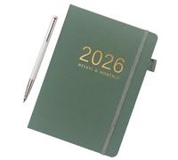 Genérico A5 Notebook Journal, 2026 Writing Planner, 8.46x6.1x0.47 inches Hardcover Calendar Book, 144 Sheets Included, Compact Portable Design for School Study, Travel, Graduation, Meetings