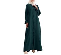 Genérico Abaya de Manga Larga Holgado Vestido IsláMico áRabe Tipo CaftáN Vestidos Maxi Largo Túnica Musulmana Unicolor Larga Vestido MusulmáN Elegante de Mujer