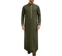 Genérico Abaya Hombre Kaftán MusulmáN Ropa de Oración Masculina Thobe del Medio Oriente Kandura Estilo Saudí Dishdasha Ropa Islámica Vestimenta Musulmana Manga Larga Túnica Retro