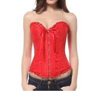Genérico Abdominal Women Corsés Bustiers Boned Embroidered Top Plus Size Leggings adelgazantes celulitis, rojo, L