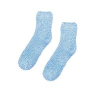 Genérico Abierto Entre Piernas Calcetines Pantuflas Suave y Cómodo para Mujer, Calcetines cálidos y suaves de felpa para el Invierno Dormir en Casa Hombre Oro, azul celeste, Talla única