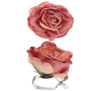 Genérico Abrazadera para Cortina Diseño de Flores, Juego de 2 Pinzas en Color Rosa Rojo, Sujetadores para Cortinas Ganchos Metálicos, Accesorios para Decoración de Interiores