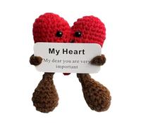 Genérico Abrazo de Bolsillo en Forma de corazón de Punto a Mano, Mini con de corazón de Ganchillo y Abrazo | Artesanía Hecha a Mano, Perfecto como Regalo para un ser Querido