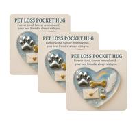 Genérico Abrazo de bolsillo por la pérdida de una mascota: un pequeño regalo con un gran corazón, mini perro de bolsillo para la pérdida de una mascota con tarjeta inspiradora (3PCS)