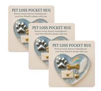 Genérico Abrazo de Bolsillo por la Pérdida de una Mascota: Un Pequeño Regalo con un Gran Corazón, Mini Recuerdo Azul en Forma de Corazón con Tarjeta, Regalo de Duelo para Amantes de los Perros (3pcs)