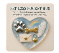 Genérico Abrazo de Bolsillo por la Pérdida de una Mascota: Un Pequeño Regalo con un Gran Corazón, Mini Recuerdo Azul en Forma de Corazón con Tarjeta, Regalo de Duelo para Amantes de los Perros (1pc)
