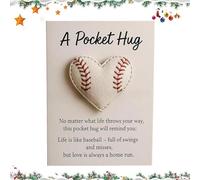 Genérico Abrazo De Softbol De Bolsillo - Nota De Softball En Forma De Corazón | Tarjetas Motivacionales con Citas,para Novio Hombres Mujeres Pascua Navidad Compañeros de Trabajo Amigo Adultos Atletas