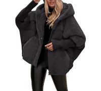 Genérico Abrigo Acolchado Mujer orado Women's Hooded Long Sleeved Patchwork Winter Casual Coat Abrigo erde Mujer (Black, L)