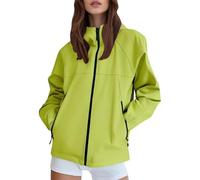 Genérico Abrigo Cortavientos de Moda para Mujer Modo de Funcionamiento Ultraligero con Cremallera (1-B-Green, M)