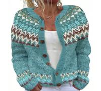 Genérico Abrigo Corto Y CáLido Mujerchaqueta De Invierno Para MujersuéTer Jacquard Elegante E Informal Manga LargacáRdigan Corte Holgado Con Botones Al Frentechaqueta Tipo TúNica Suave CóModa Básica