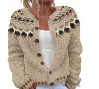 Genérico Abrigo Corto Y CáLido Mujerchaqueta De Invierno Para MujersuéTer Jacquard Elegante E Informal Manga LargacáRdigan Corte Holgado Con Botones Al Frentechaqueta Tipo TúNica Suave CóModa Básica