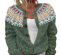 Genérico Abrigo Corto Y CáLido Mujerchaqueta De Invierno Para MujersuéTer Jacquard Elegante E Informal Manga LargacáRdigan Corte Holgado Con Botones Al Frentechaqueta Tipo TúNica Suave CóModa Básica