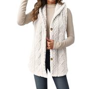 Genérico Abrigo De Forro Polar Mujer,Chaqueta Tipo CáRdigan Reversible De Polar con Capucha Y Cremallera Frontal Suave para OtoñO E Invierno Informal