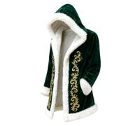 Genérico Abrigo de Hombre de Navidad Abrigo de Terciopelo con Forro de Felpa con Capucha Traje de Hombre Estilo GóTico Disfraz Retro de PríNcipe para Carnaval y Navidad