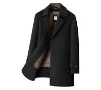 Genérico Abrigo De Invierno Para Hombre, Gabardina De Lana Gruesa Con Chaleco Extraíble, Chaqueta Acolchada De Lana, Abrigo Largo Hasta La Cadera, Corte Regular, Informal De Negocios, Cortavientos