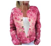 Genérico Abrigo De Plumas Mujer - Nueva Chaqueta Tipo Cárdigan Informal con Estampado De San Valentín para Mujer