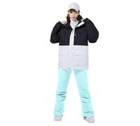Genérico Abrigo Entretiempo Mujer Chaqueta Otoño Mujer Women S Ski Jackets And Pants Set Insulated Snowsuit Winter Warm Skisuit Fashion Snowboarding Coat Vestido Largo Chaqueta White Xxxl