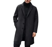 Genérico Abrigo Hombre Elegante, Gabardina Hombre Larga Clasica Cruzado con Solapa con Muescas Chaqueta Cruzada De Largo Cruzado Abrigo Clásico De Oficina Informal De Negocios Otoño Invierno