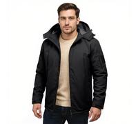 Genérico Abrigo Invierno Hombre Forro Polar Oversize Cazadora Sherpa Termico Chaqueta Con Capucha Y Cremallera Ligera Parka Entretiempo Montaña Leñador Chamarras Negro XL