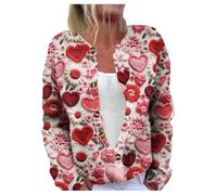 Genérico Abrigo Invierno Mujer - Nueva Chaqueta Tipo Cárdigan Informal con Estampado De San Valentín para Mujer