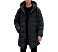 Générico - Abrigo largo con capucha para hombre, cálido, de invierno, color liso, matelassé, para esquí y senderismo, con bolsillos, chaqueta 3/4, abrigos y chaquetas casuales, bombers, 01-negro, XXL