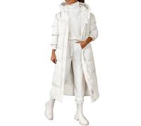 Genérico abrigo largo mujer Abrigos Mujer Invierno Chaqueta Con Cremallera De Piel Sintética Cálido Larga Plumifero Cortavientos Con Bolsillos Plumiferos chamarras