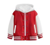 Genérico Abrigo Plumas Niño - Abrigo Deportivo Infantil con Capucha Estilo Béisbol Y Diseño En Bloques De Colores para Temporada Otoño Primavera