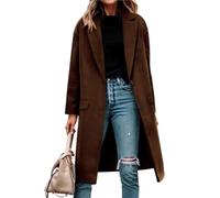 Genérico Abrigos De Invierno para Mujer Chaqueta Mujer De Tweed Trench Termica Rebajas Acolchada Chaquetón Otoño 2025 Nuevo 2#café XL