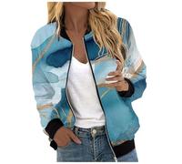 Genérico Abrigos De Invierno para Mujer - Chaqueta Tipo Cárdigan con Cremallera Y Estampado Completo Informal para Mujer Ropa De Abrigo Ligera De Manga Larga