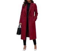 Genérico Abrigos De Invierno para Mujer Parka Mujer De Tweed Trench Largo Rebajas Acolchada Americana Invierno 2025 Nuevo 1#Rojo XXXL