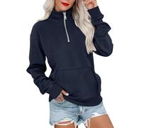 Genérico Abrigos de Mujer Vestidas Camisas de Manga Larga para Mujer, Casual Gran Talla, Cuello en V, Suéter, Moda Otoño 2025, Ropa de Invierno, Blusa Química Algodón Adulto, azul marino, XL
