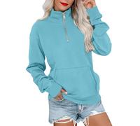 Genérico Abrigos de Mujer Vestidas Camisas de Manga Larga para Mujer, Casual Gran Talla, Cuello en V, Suéter, Moda Otoño 2025, Ropa de Invierno, Blusa Química Algodón Adulto, azul claro, S